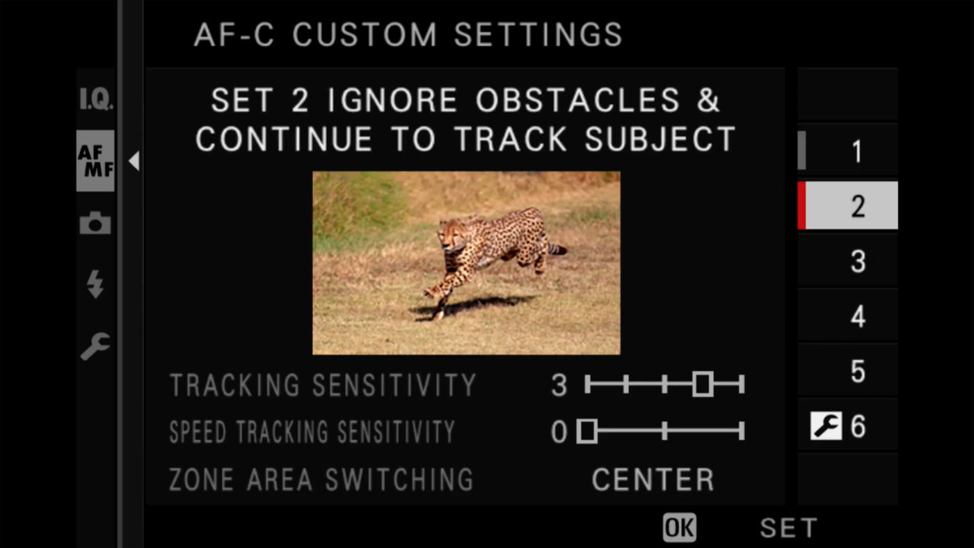 Fujifilm custom autofocus settings